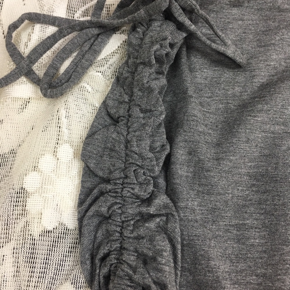 Max Studio Ruched Ruffle Midi Skirt - Gray - Picture 5 of 8